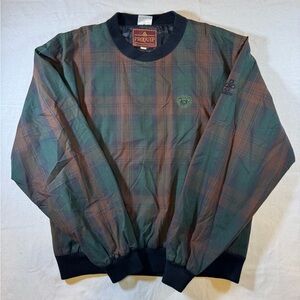 Vintage Proquip Men's Green + Brown Golf Pullover Jacket - Medinah Country Club